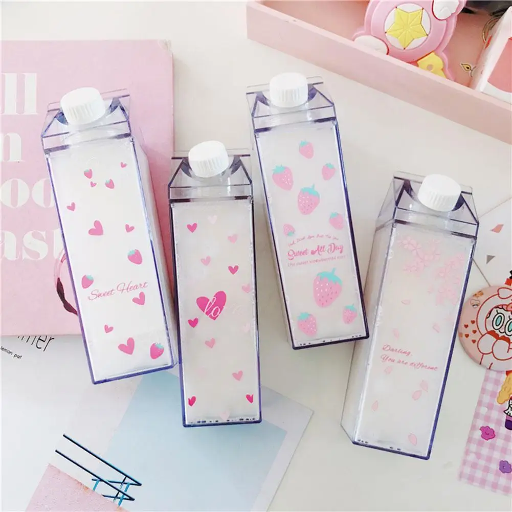 Уличная мультяшная Милая бутылка для воды Сакура Клубничная коробка молока