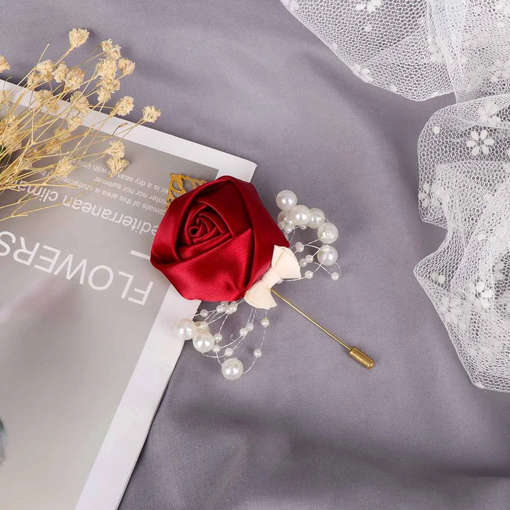 2019 новый лучший мужской бутоньерка для жениха атласные искусственные цветы