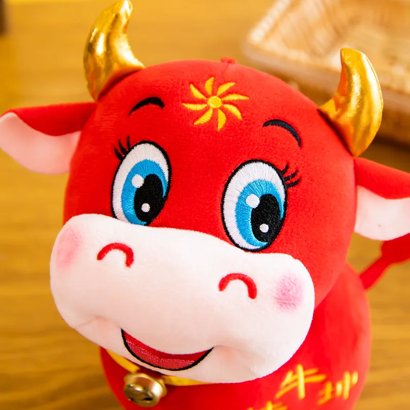Талисман на год быка китайская Кукла корова со знаками Зодиака Новогодняя