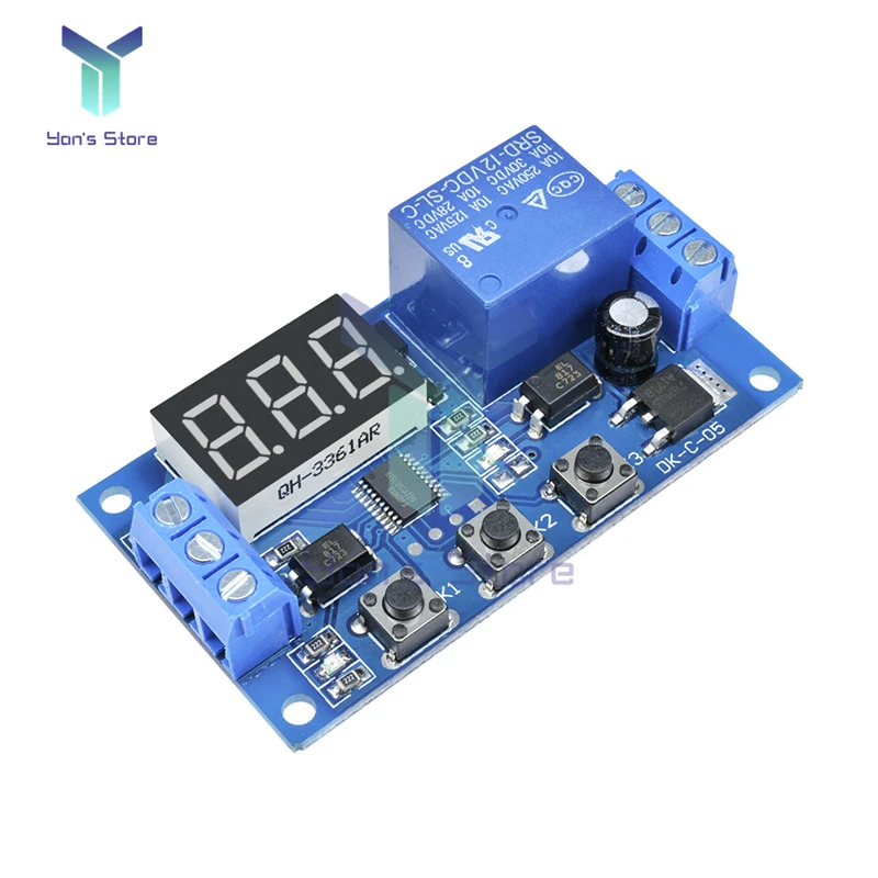 DC 12V LED Digital Time Delay Relay Module PCB Board Timing Control Programmable Timer Switch Trigger Cycle with Shell | Обустройство