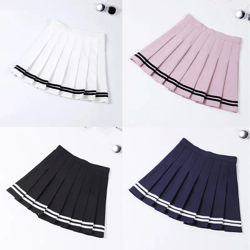 Женская плиссированная мини юбка трапециевидной формы с высокой талией и