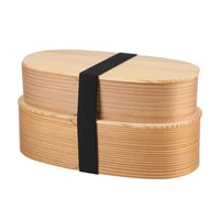 food container wooden lunch box tableware kitchen tools with straps double 800ml vintage traditional for school kids dinnerware