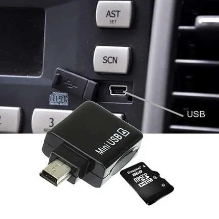 

Mini USB 5pin OTG Flash Drive Host Micro SD TF Card Reader Adapter Cable for Car USB MP3 music player