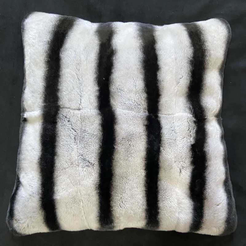 

MS.Softex Custom Made Chinchilla Rex Rabbit Skin Fur Pillow Cover for Homes Decor