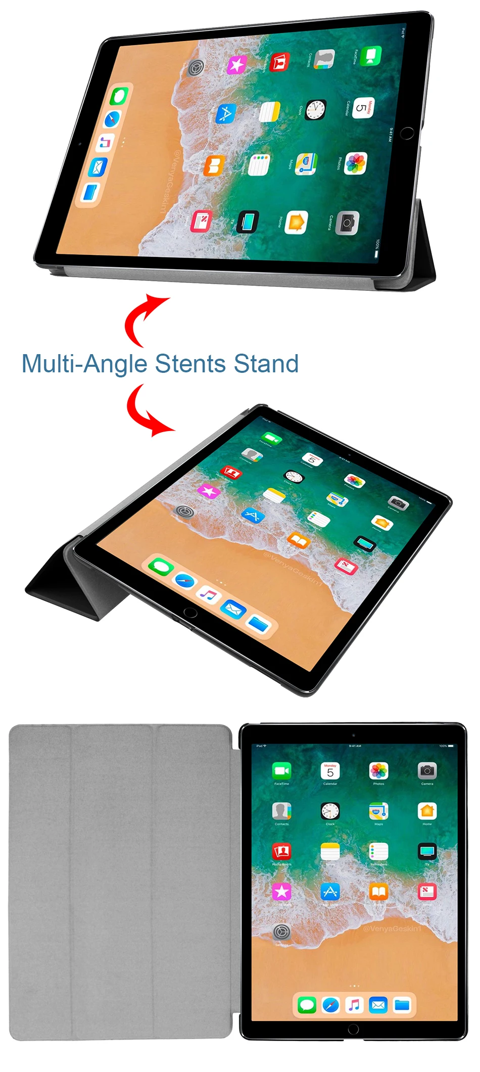 MTT Flower чехол для планшета для iPad Pro 12,9 '' из искусственной кожи откидная подставка смарт-чехол защитный чехол A1584 A1652 A1670 A1671