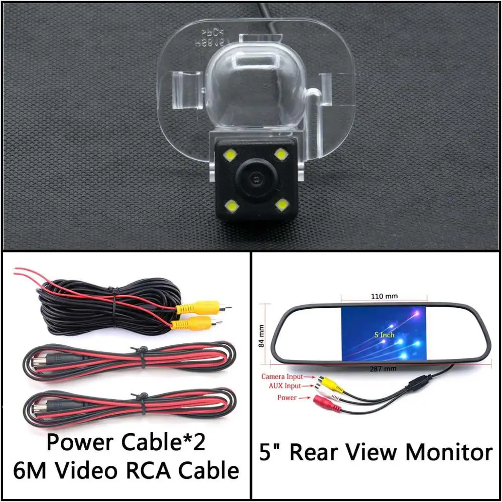 Cam N 5 inch Mirror 4 Светодиодный свет камера заднего вида для hyundai Accent Solaris Creta ix20 Verna i25 Accent 4 RB 5D седан Автостоянка ЖК-зеркало монитор - Название цвета: Cam N 5 inch Mirror
