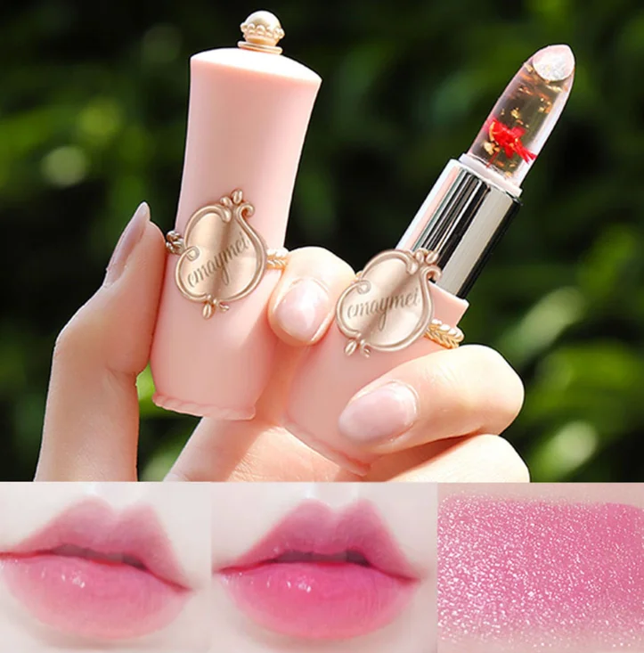

Moisturizer Lip Gloss Transparent Jelly Flower Lipstick Temperature Color Change Waterproof Makeup Lip Balm Cosmetic Makeup Tool