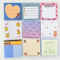 50 sheets cute cherry bear note paper memo pad creative message day week planner sticker school office stationery supply