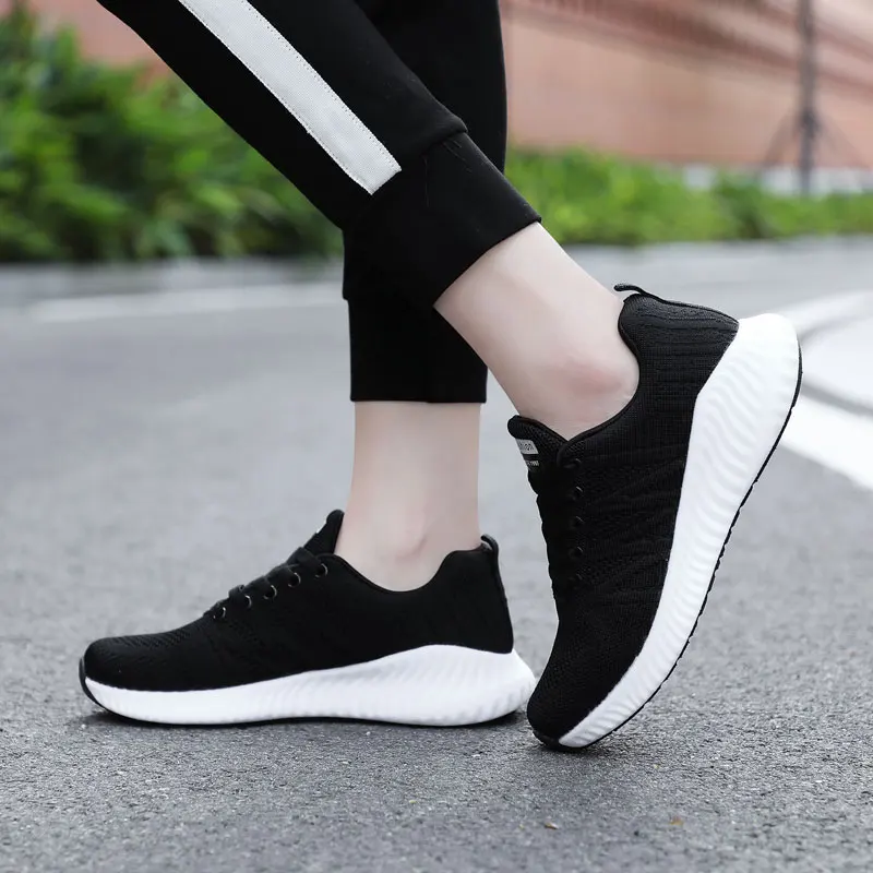 

Nine o'clock 2020 New Woman's Casual Sneakers Autumn Outdoor Mesh Comfortable Lace-up Footwear Lightweight Non-slip Female Shoes