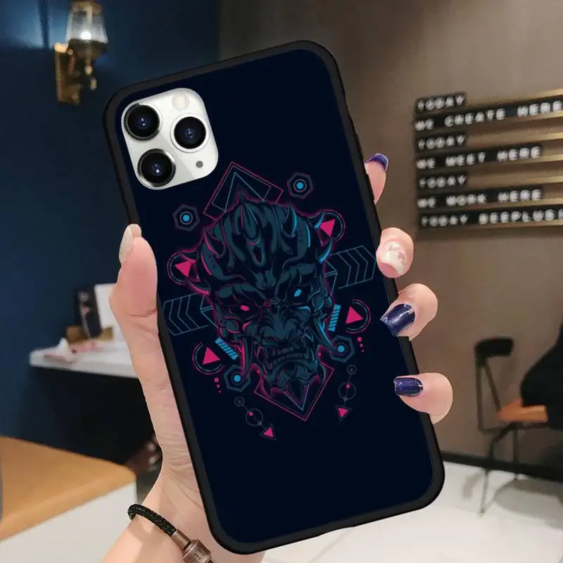 

Japan samurai oni mask Phone Cases for iPhone 11 12 pro XS MAX 8 7 6 6S Plus X 5S SE 2020 XR Soft silicone