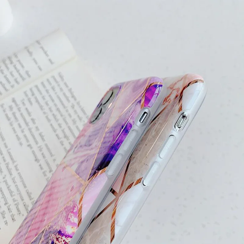 Чехол для iphone 11 Pro Max 6 s 7 8 plus X XR XS геометрический узор защитный ТПУ силиконовый