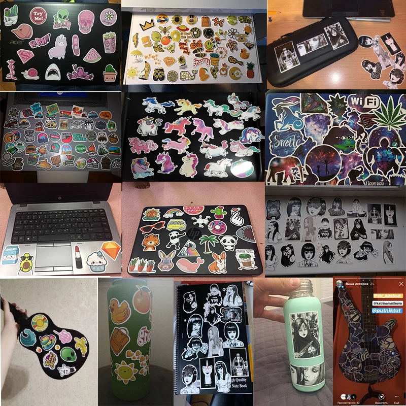 

100pcs Anime Stickers Pack Cartoon Laptop Skateboard Waterproof Luggage Sticker Graffiti Motorcycle Racing Sticker For Kids Toys