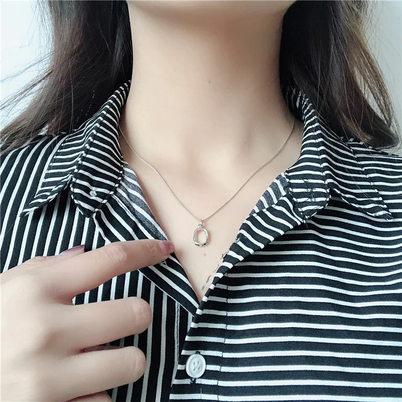 Модное простое однотонное асимметричное ажурное металлическое ожерелье обруч в