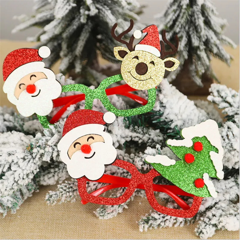 

Christmas Decoration Glasses Navidad Christmas Decorations Santa Snowman Deer Ornaments Xmas Tree Decor Kerst New Year Gift