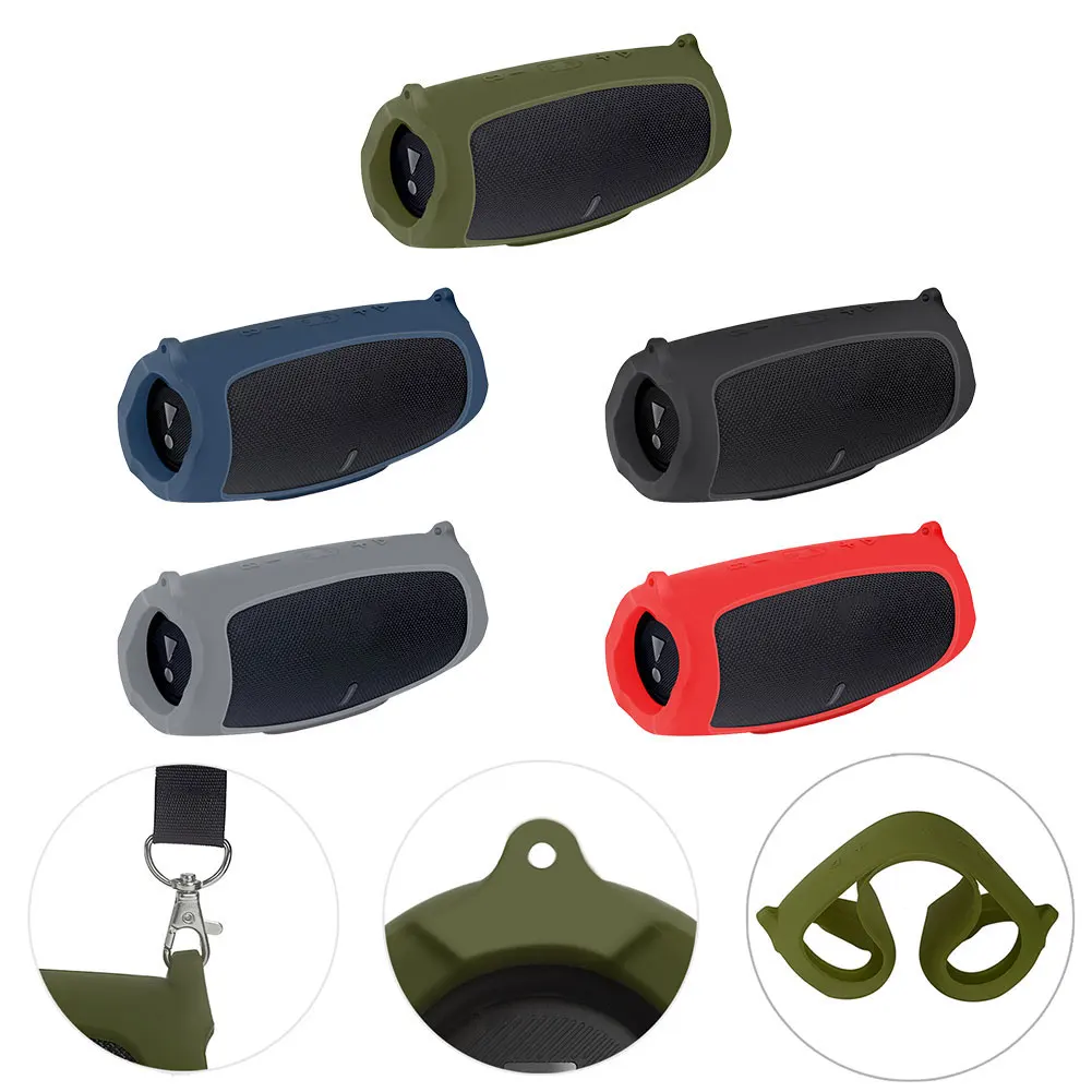 

Newest Outdoor Travel Silicone Case Cover Skin With Belt for JBL Charge 5 Portable Wireless Bluetooth Speaker