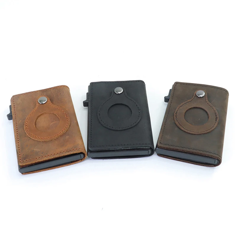 

Genuine Leather Men Wallet Small Mini Card Holder Male Wallet Pocket Retro Purse