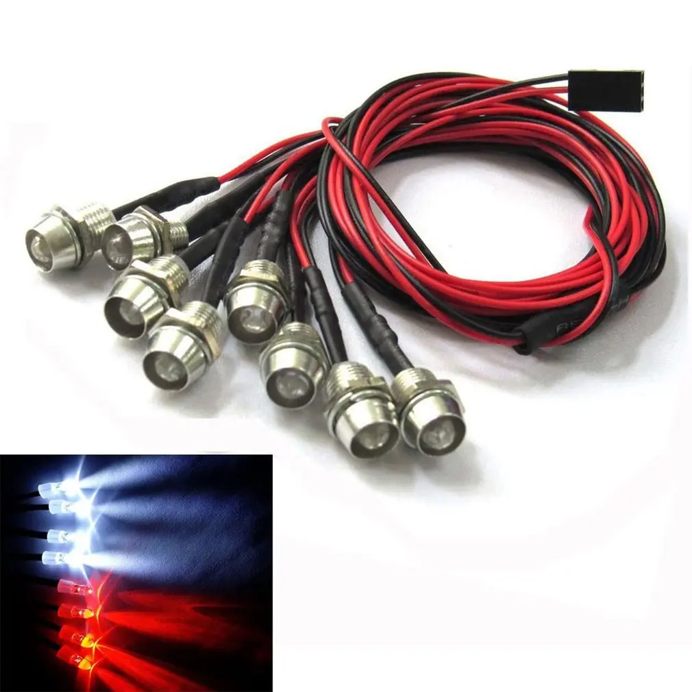 

8pcs Remote Control Climbing Car LED Lights Remote Control Flat Sports Car Lights LED Rc Car Lightscar Parts