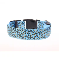 30pcs lot pet led collar leopard print dog collar night safety flashing glowing collar leash pet accessories