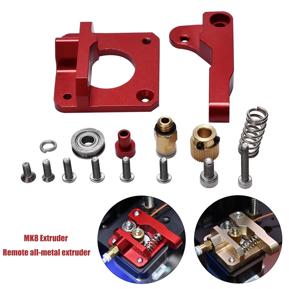 MK8 Extruder Upgrade Aluminum Block Bowden Extruder 1.75mm Filament Reprap Extrusion for CR-7 CR-8 CR-10 3D Printer Parts