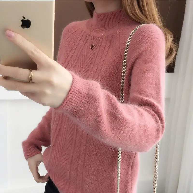 

2021 Spring Autumn Knitwear Sweater Women Long Sleeved Women Sweaters And Pullovers round neck Slim Sweater Ladies Knitted Y56