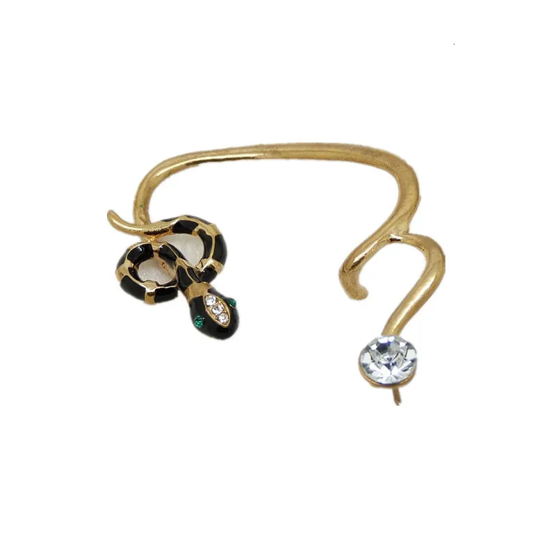 Винтажная змея со стразами серьги-манжеты для женщин трендовые хип-хоп