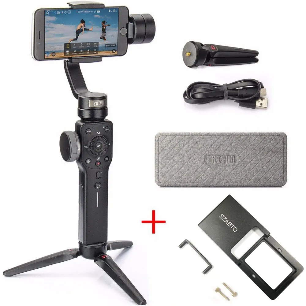Стабилизатор Zhiyun Smooth 4 3 Axis Gimbal Steadicam для iPhone X 8 Gopro Hero 5 SJCAM SJ7 Xiaomi Yi 4k экшн-камеры |