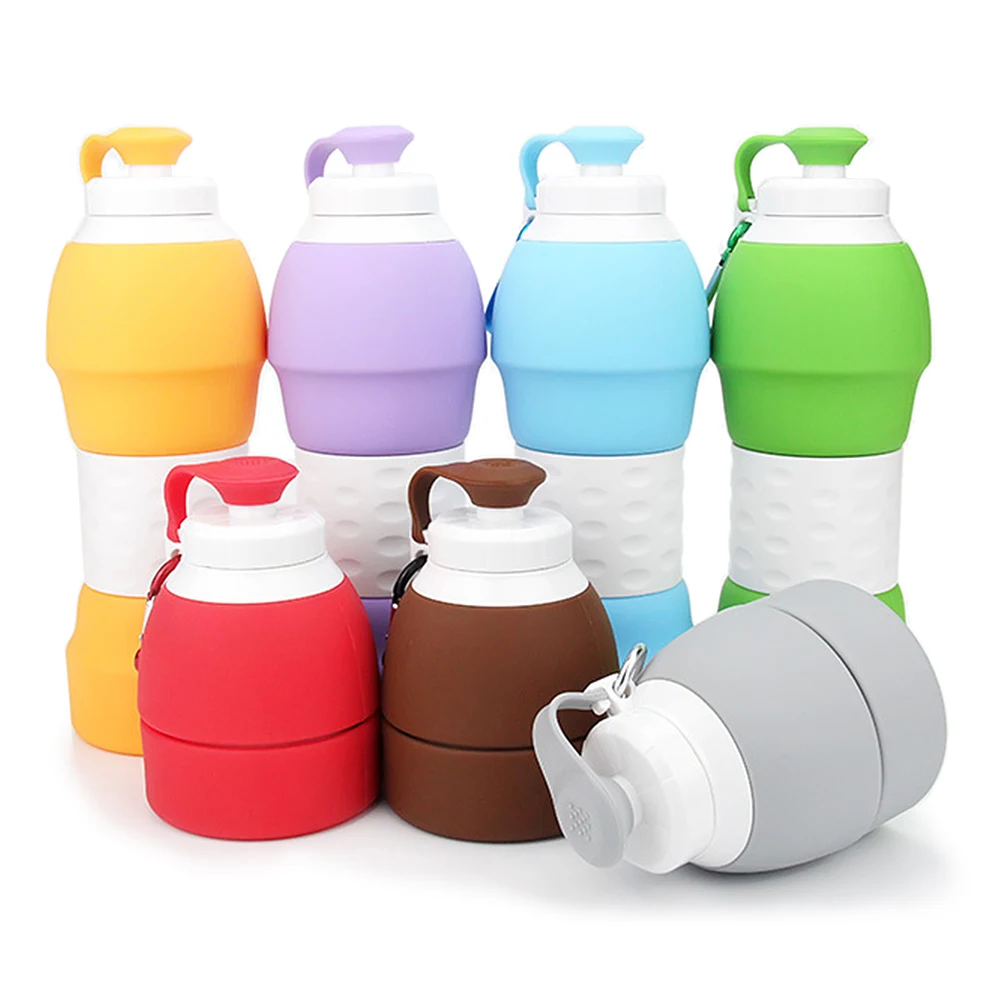 Складная портативная силиконовая бутылка для воды 580 мл кофейная чашка