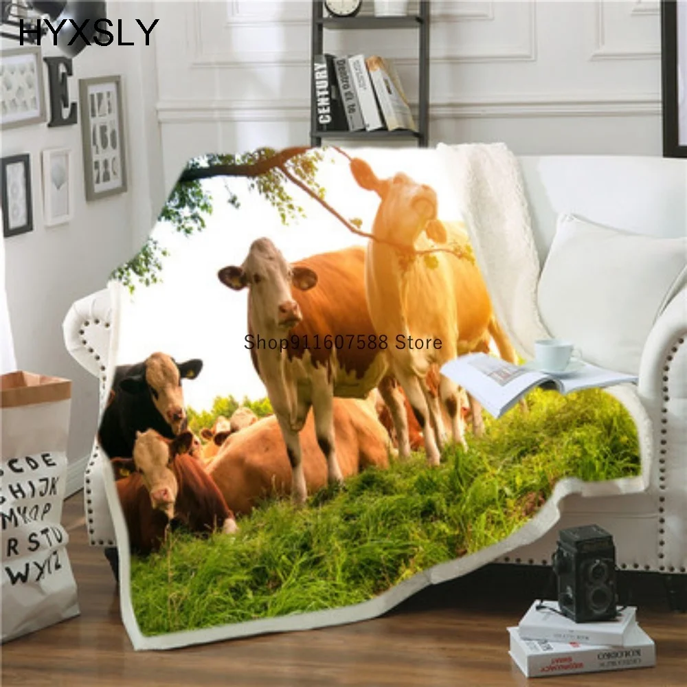 

Cute Animal Cattle Blanket Fashion Adult Child Cartoon Gift Wool Blanket Picnic Extra Thick Sherpa Blanket Kids Hooded Blanket
