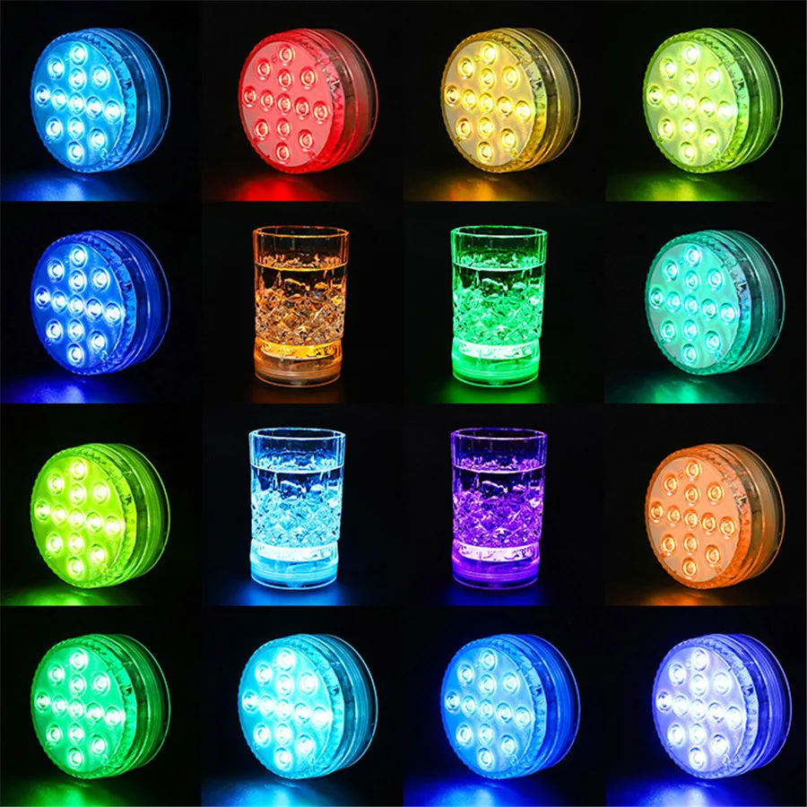 Подводный светильник RGB 13 светодиодов 16 цветов IP68 водонепроницаемый для бассейна