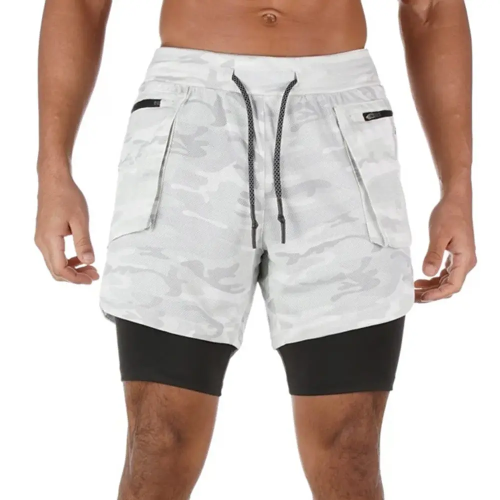 Спортивные быстросохнущие шорты 2 в 1 для бега фитнеса баскетбола тенниса