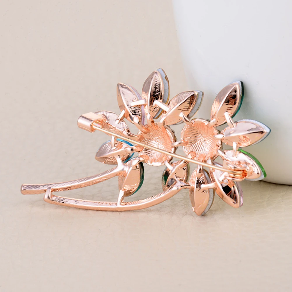 Броши женские в форме Подсолнечника Красочные горный хрусталь инкрустированная