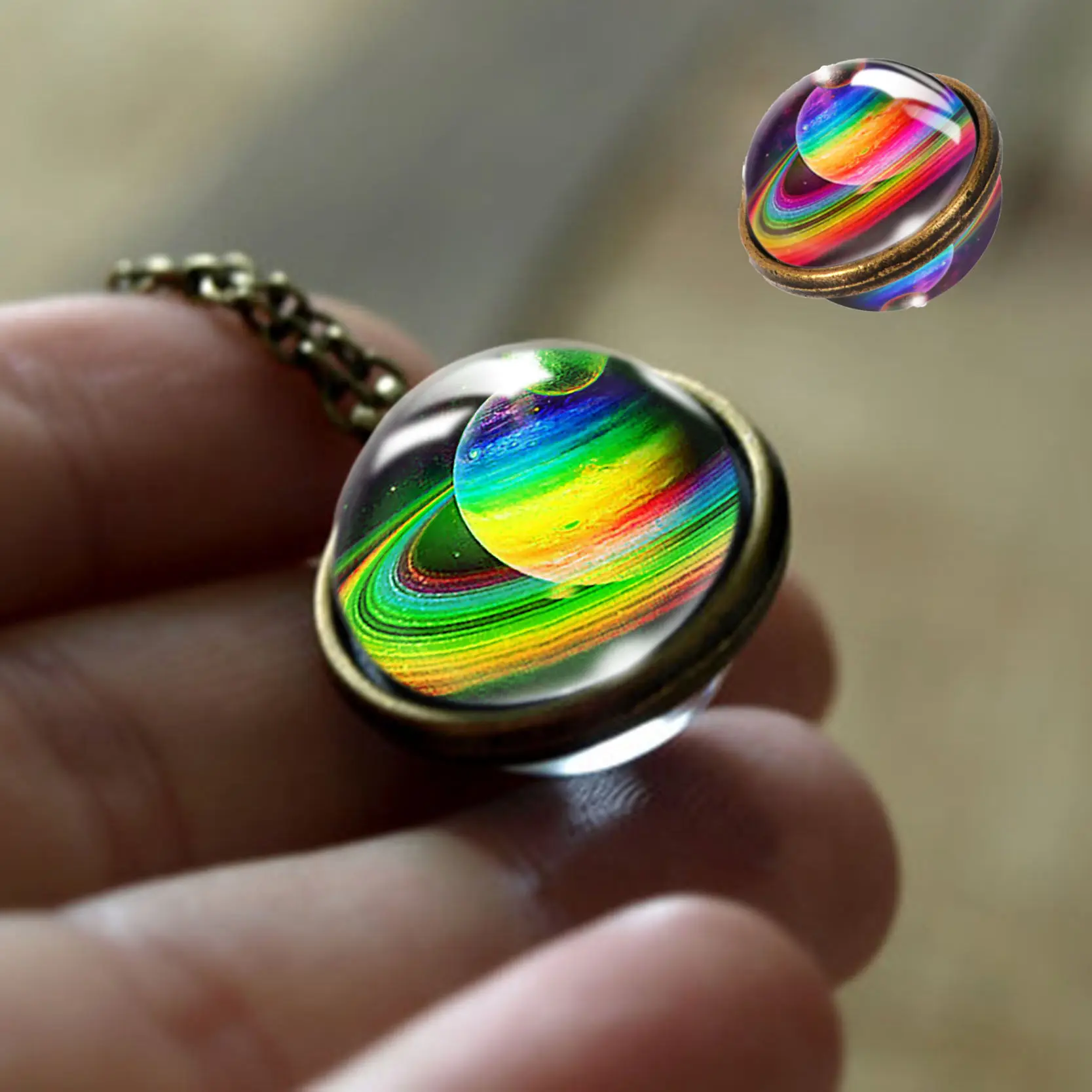 2019 Галактическое светящееся ожерелье подвеска с драгоценным камнем ювелирное