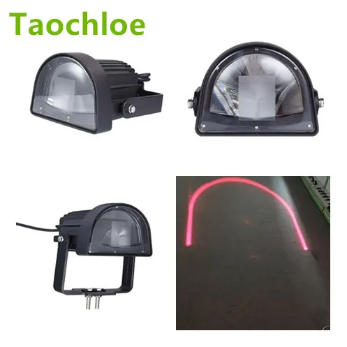 

1x E9 Emark 10-80V New curved safety light red blue green led forklift warning light U-shaped safety zone light EMC CE IP67