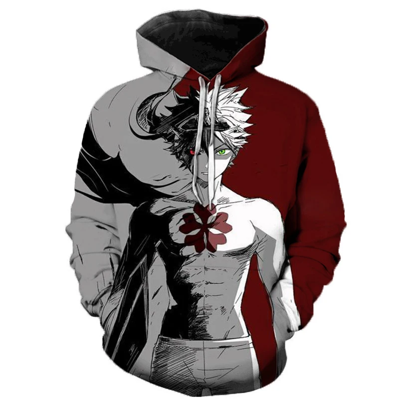 

2021 New Hot Sale Anime Black Clover 3D Printed Hoodie Teens Fashion Cartoon Hooded Sweatshirts Men Women Oversized Hoodies