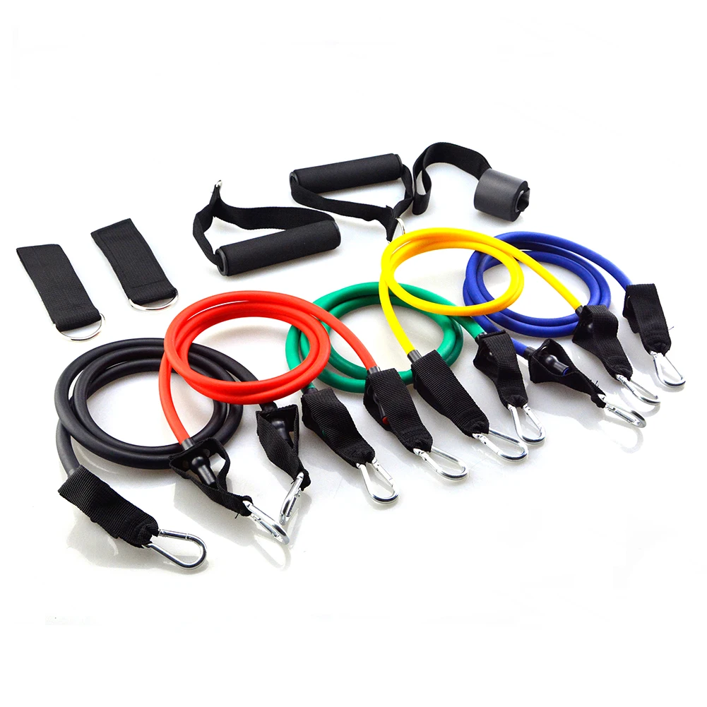 

11pcs Pull Rope Fitness Exercise Resistance Band Latex Tube Pedal Exerciser Body Training Exercise Yoga Fitness Tool