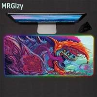 anime beast rgb mouse pad with interface led light desk mat large gamer keyboard pad waterproof non slip xxl