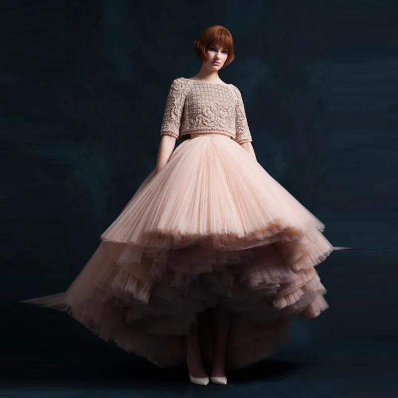 

High End Румяна розового цвета, комплект из 2 предметов, для женщин, на свадьбу, на выпускной, вечерние платья с бисером на бретелях с высоким и ни...