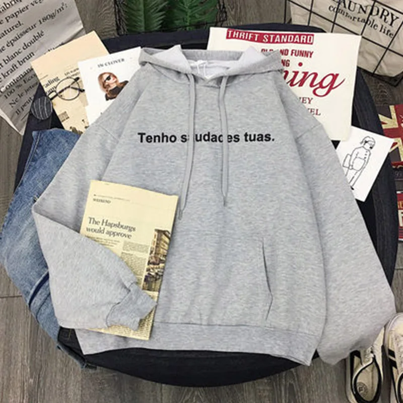 Толстовка с капюшоном, бархатная, плотная, женская, Студенческая, с длинными рукавами, свободная, ленивая, ветрозащитная куртка, толстовка, одежда с капюшоном, уличная одежда, para - Цвет: Gray