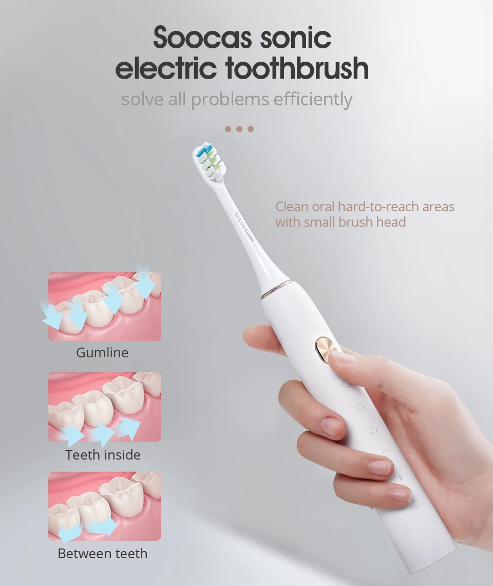 Soocas X3 USB Беспроводная зарядка электрическая зубная щетка xiaomi soocare sonic зубная щетка 4 режима очистки для взрослых ультра звуковая зубная щетка приложение