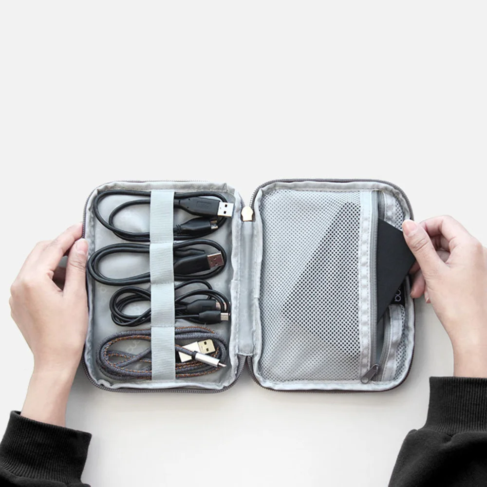 

Portable Protective Storage Carrying Case Shockproof Travel Case for 2.5 Inch External Hard Drive(Grey)