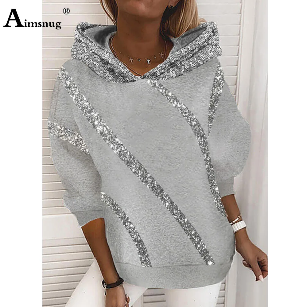 

Aimsnug Plus Size Women Hooded Sweatshirt 2021 New Spring Autumn Fashion Stripe Top Pullovers Women Casual Sweatshirt Femme 3XL