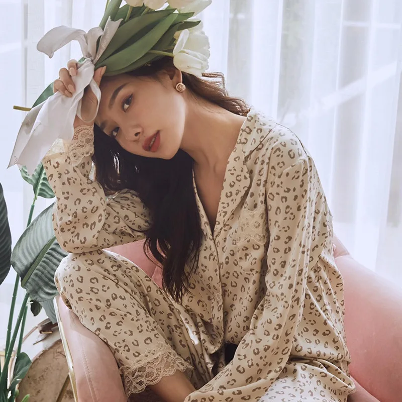 

comfortable pajamas suit sleepwear women women sleepwear pajamas women new style ice silk fashion printing large size