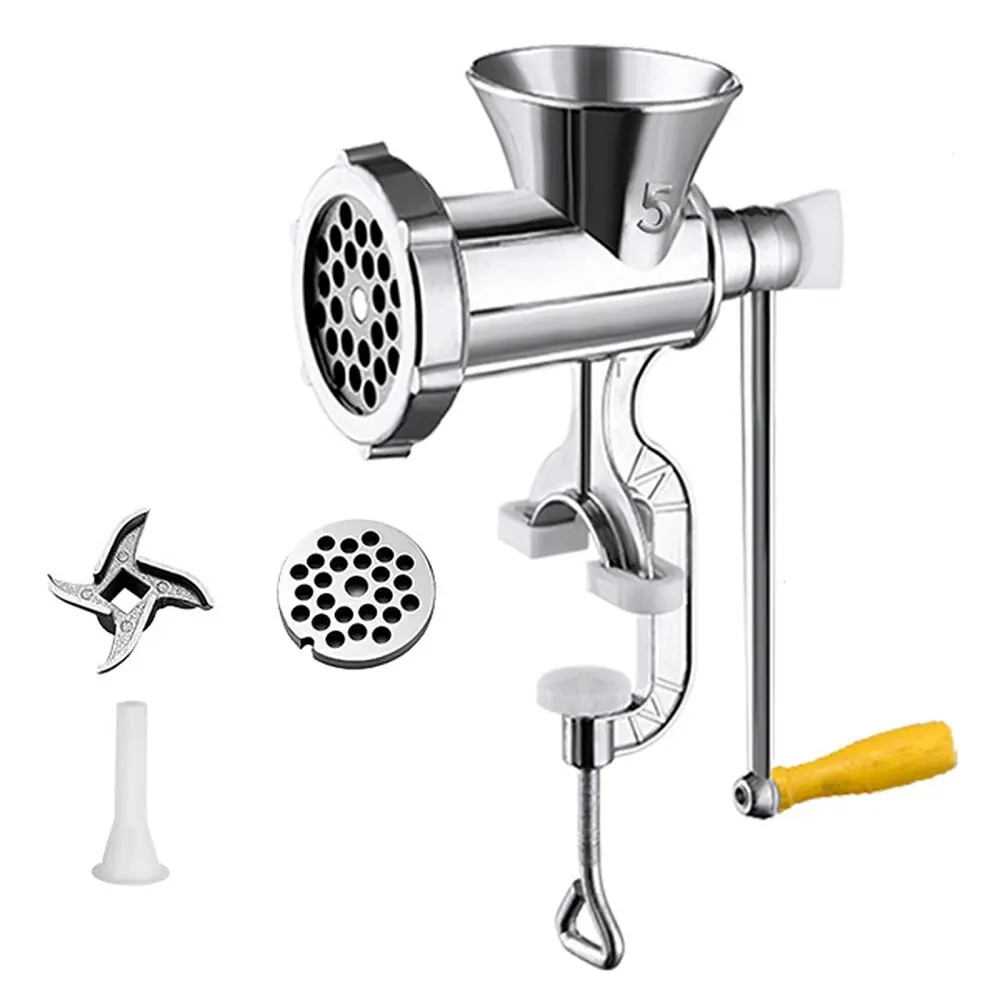 Molinillo de carne, pimienta picada, manivela multifuncional de aleaci&oacute;n de aluminio, herramientas de cocina para el hogar, m&aacute;quina de salchichas &uacute;tiles-0