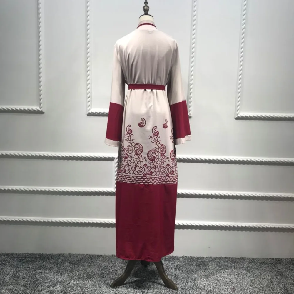 

Fashion Muslim Print Abaya Full Dresses Cardigan Kimono Long Robe Gowns Tunic Jubah Middle East Ramadan Arab Islamic Clothing