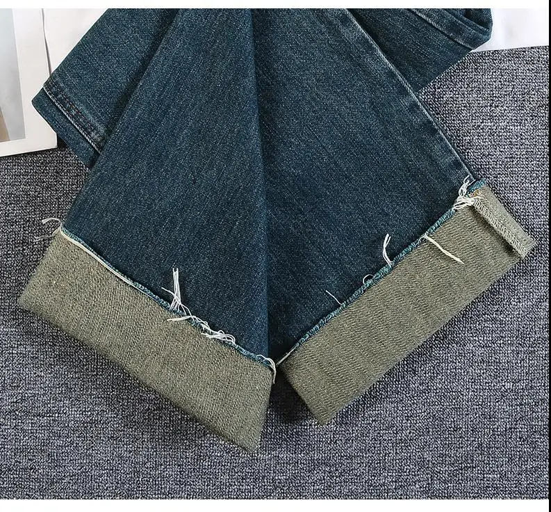 

ZHISILAO New Wide Leg High Waist Jeans Women Plus Size Patchwork Straight Jeans Streetwear Boyfriend Mom Denim Pants 2021