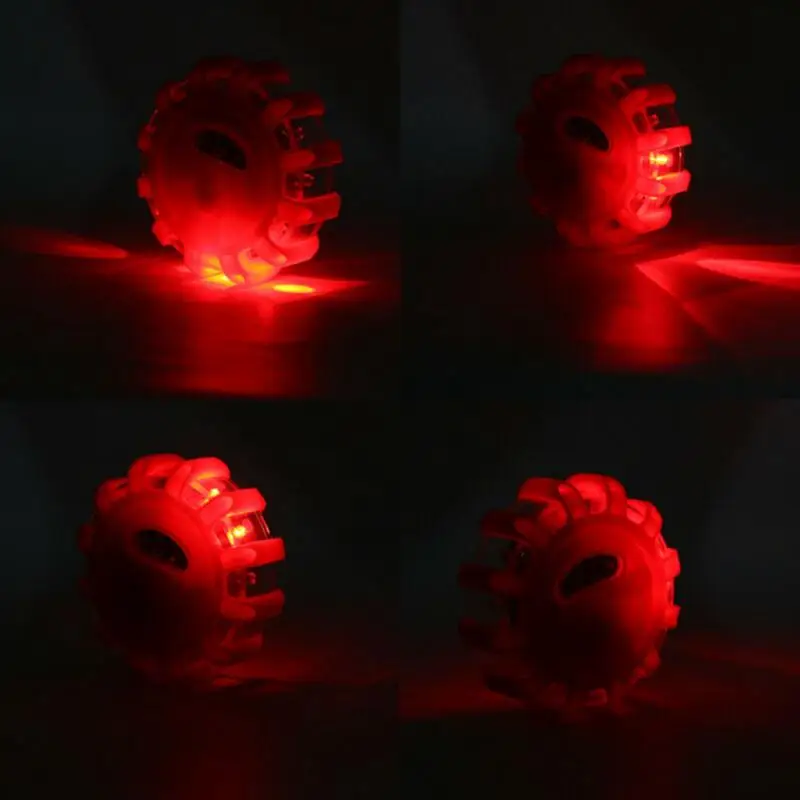 

8/15LED Flash Emergency Lamp Disc Beacon Warning Light Magnetic Base Roadside Flare Car Portable Breakdown Signal Light Strobe 8