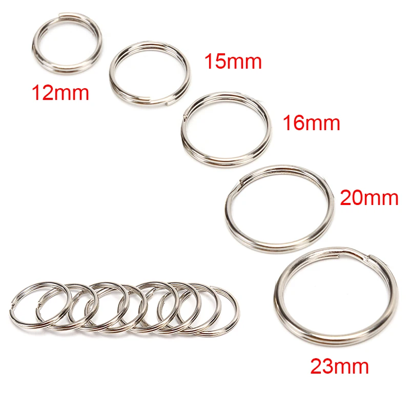 

100pcs/lot Key Rings DIY Metal Key Holder Split Rings Hoop Metal Loop Keychain