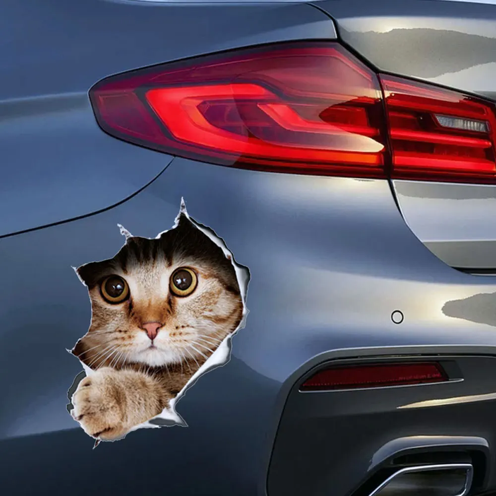 Автомобильная наклейка DSYCAR 2 шт./лот с милой собакой кошкой наклейки из ПВХ