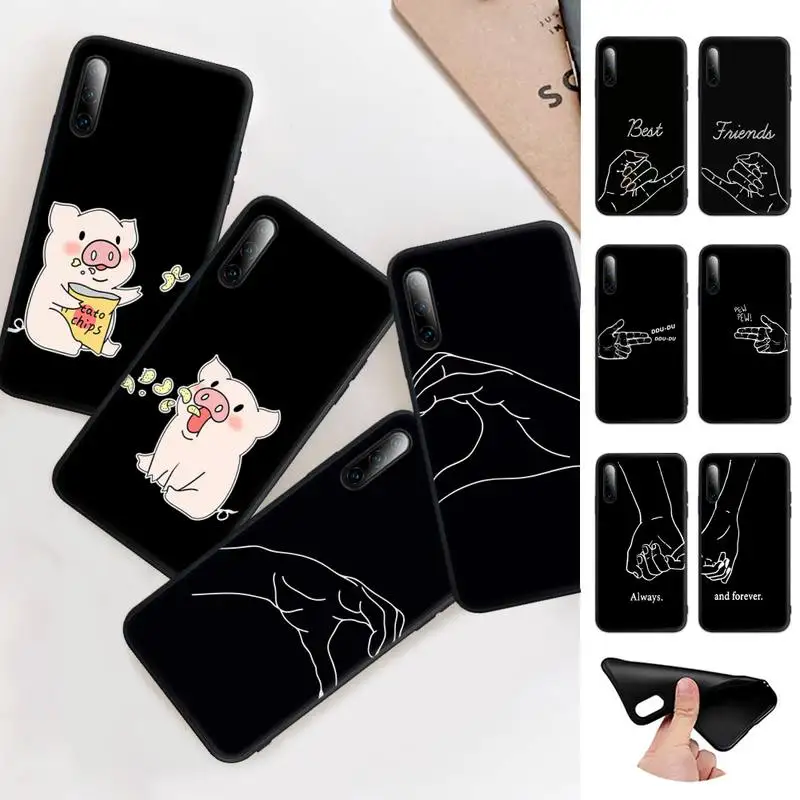 

Bff Best Friends Forever Couples Black Silicone Cell Phone Case Cover For Honor 7A Pro 7C 10i 8A 8X 8S 8 9 10 20 Lite