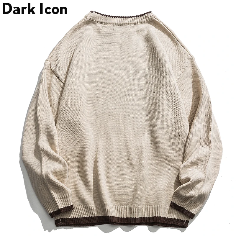 Темно-икона японский Забавный жаккардовый свитер для мужчин и женщин Зимний